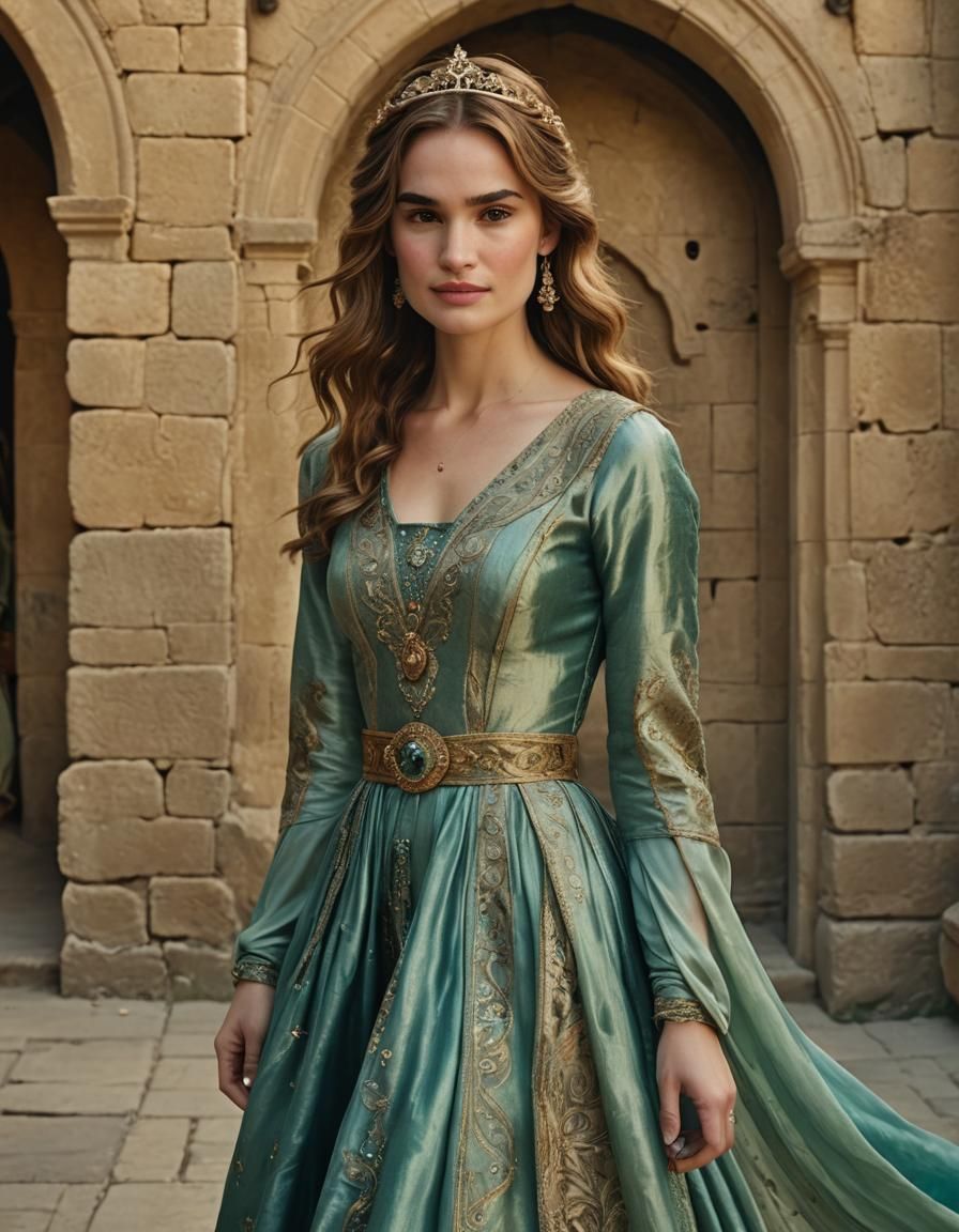 Lily James as Ottoman Princess in Opulent Palace