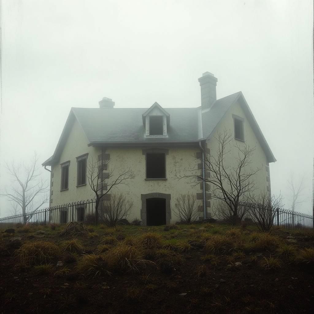 Eerie House with Occult History: Surreal Digital Art
