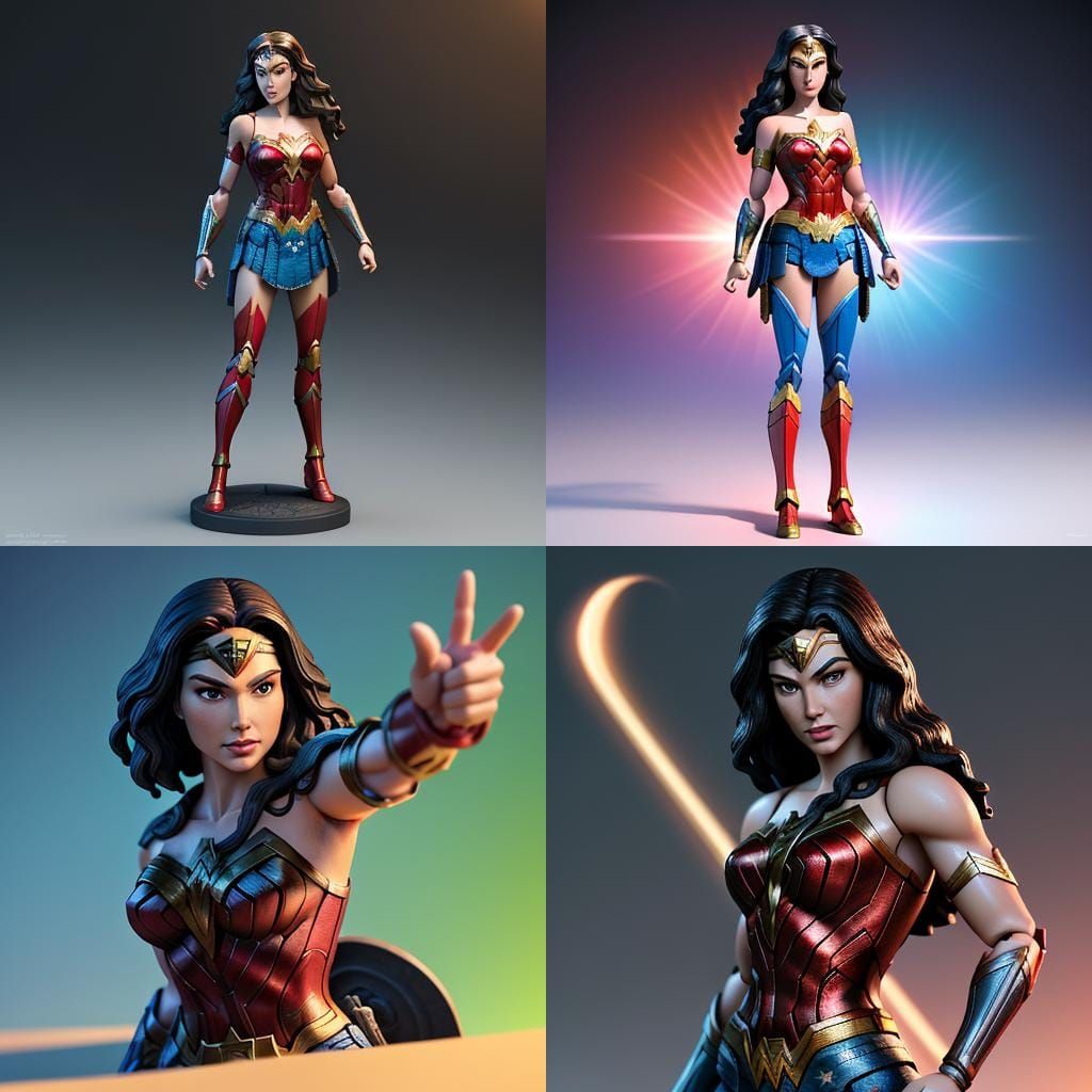 Wonder Woman Action Figure in 3D Digital Art