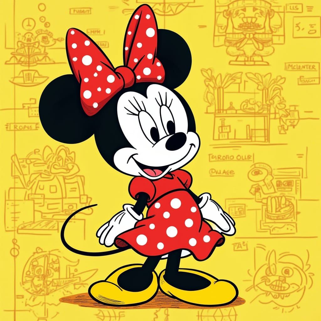 Whimsical Cartoon Character on a Bright Yellow Table