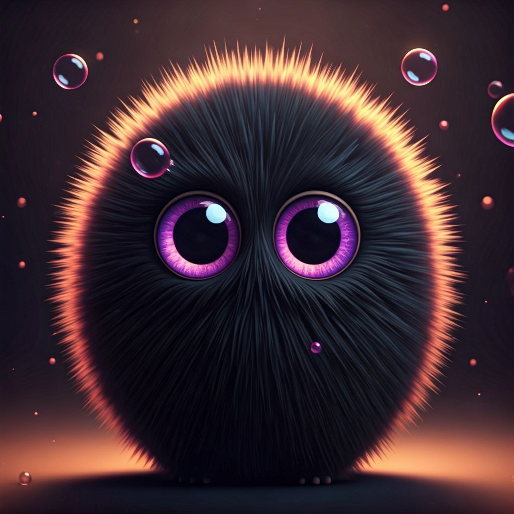 A cute and cheerful monster.