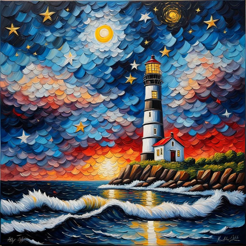 Impasto lighthouse
