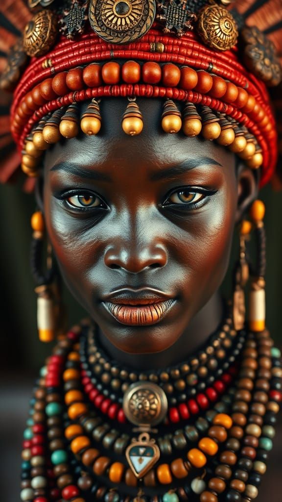 African Warrior Jewelry: Hyperrealistic Macro Shot