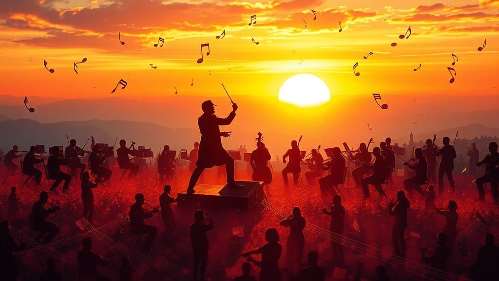 Surreal Sunset Symphony in Cyberpunk Aesthetic