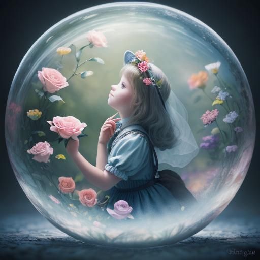 Gerda and the Roses: Whimsical Illustration