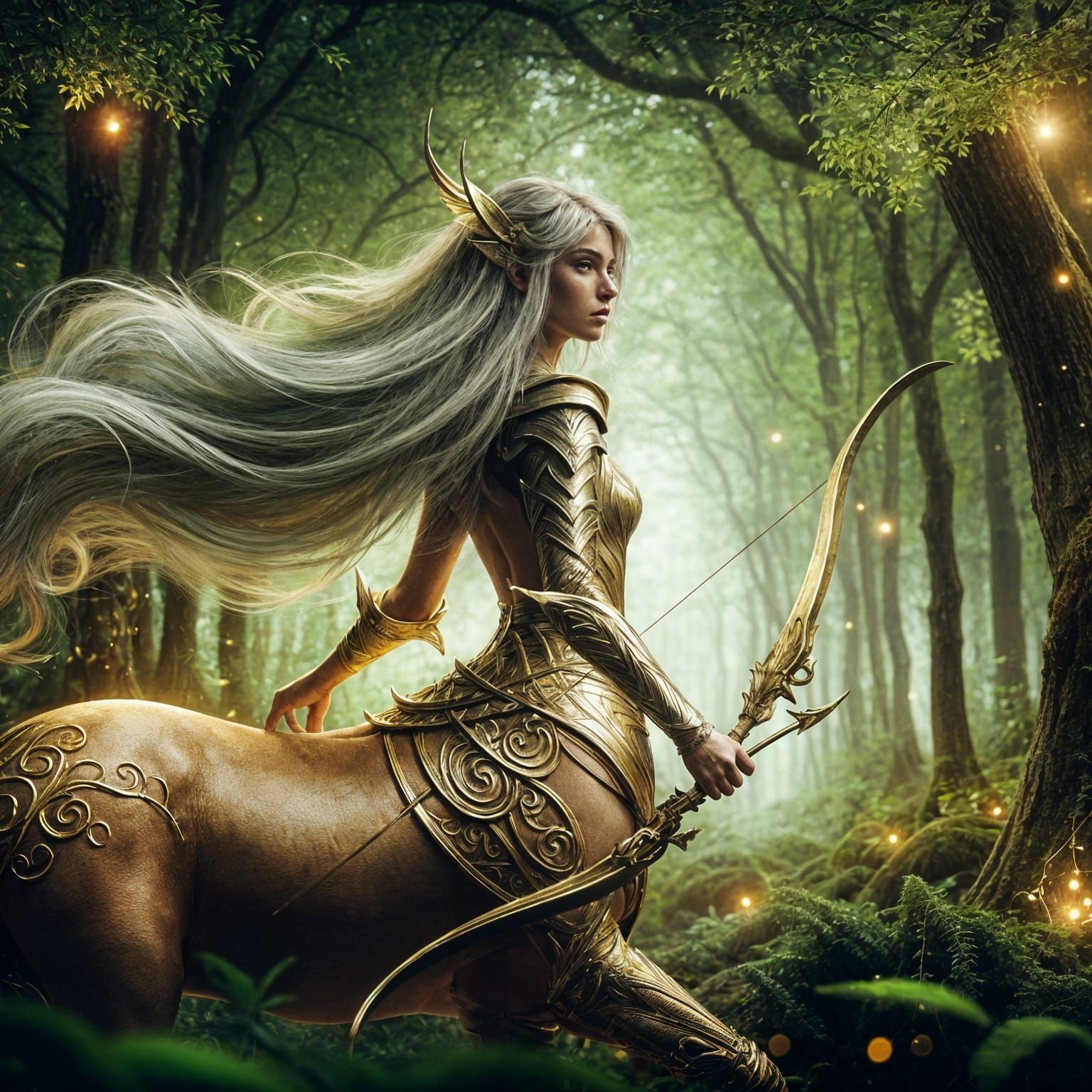 Majestic Centaur in Mystical Forest Setting