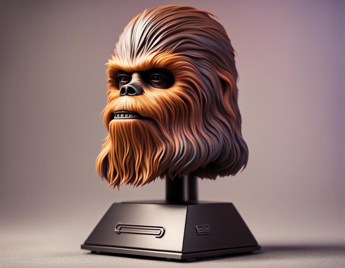 Futuristic Hyperrealistic Wookiee Bobblehead Toy