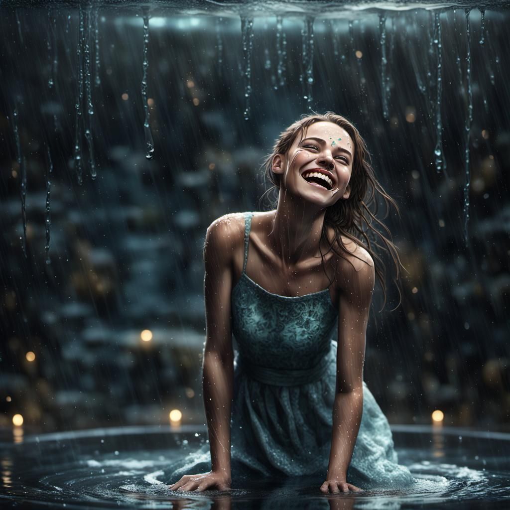 Laughing in the rain
