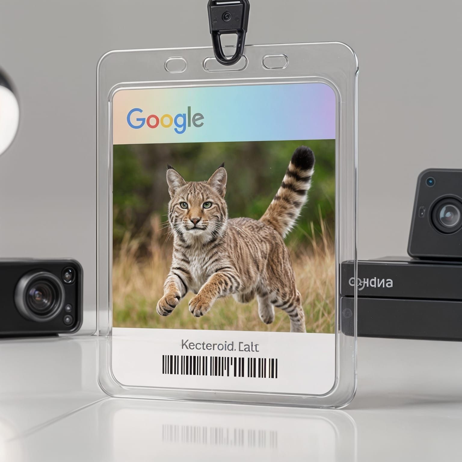 Google Labs ID Badge with Leaping Bobcat