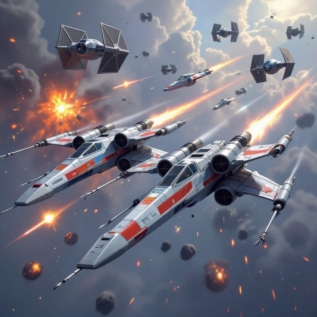 Epic Space Battle: X-Wings and Vipers Clash