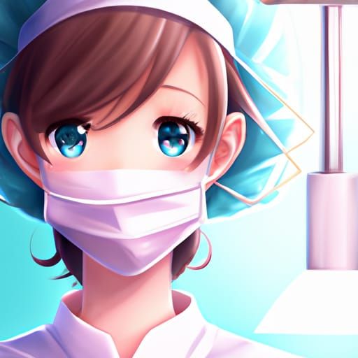 Cute Surgical Nurse Illustration in Anime Style