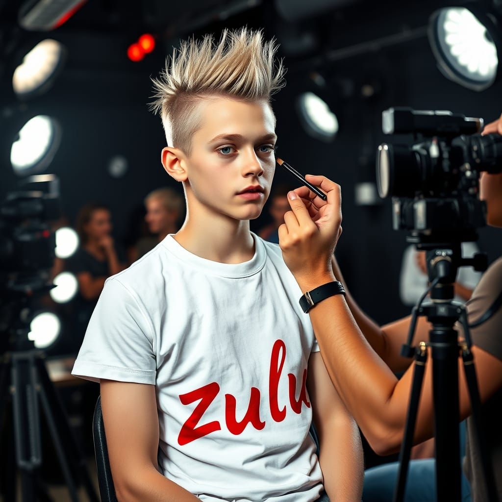 Teen Boy Showcases Urban Style with Edgy Makeup