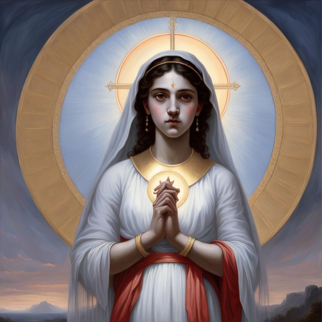 Kali as Catholic Saint in Bouguereau Style