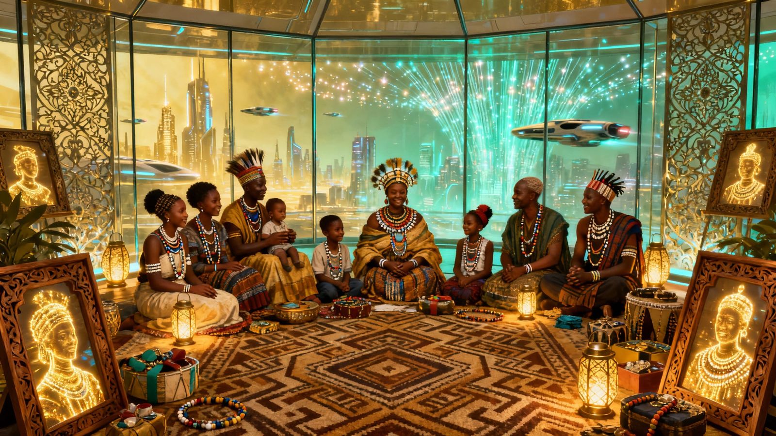 Zulu Ancestral Celebration in Futuristic City 2125