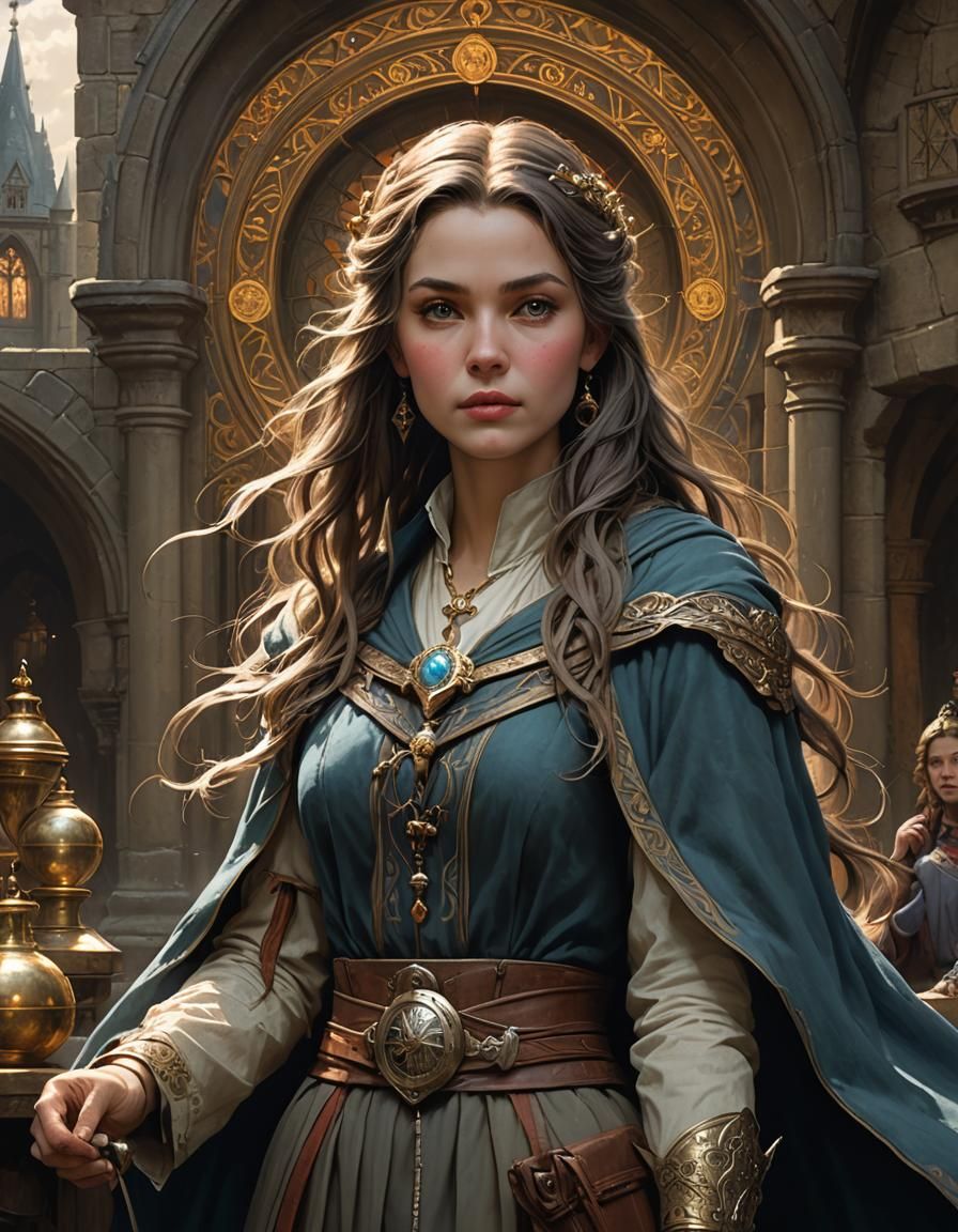 Spellcaster in Medieval Fantasy Art Style