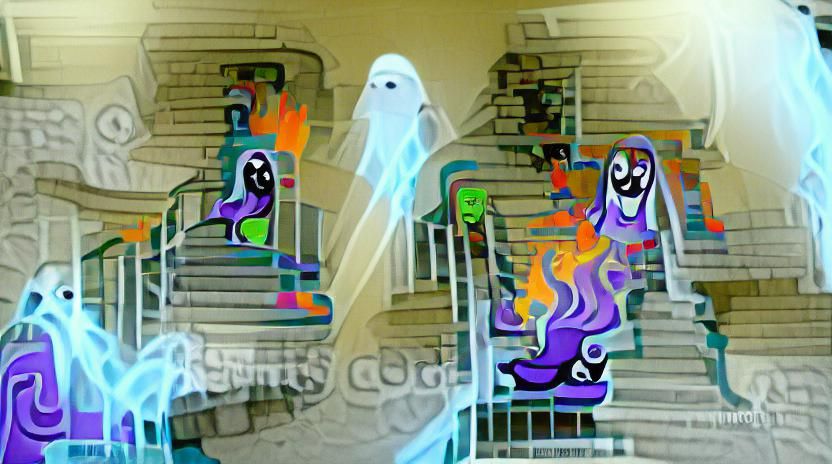 Colorful Cartoon Ghost Goddess Vector Art