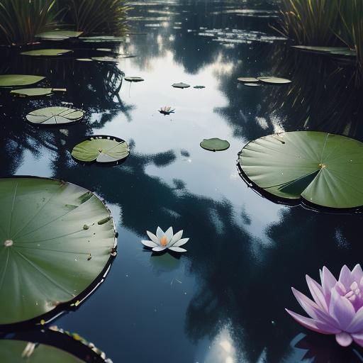 Water Lilies Reflecting Daylight: Sinister Aesthetic