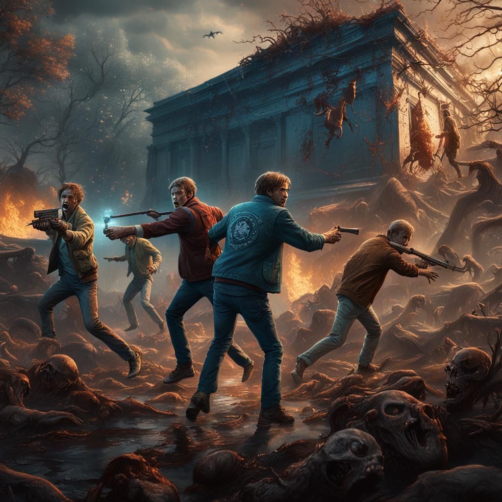 The Hardy Boys Fight Zombies: Detailed Matte Painting