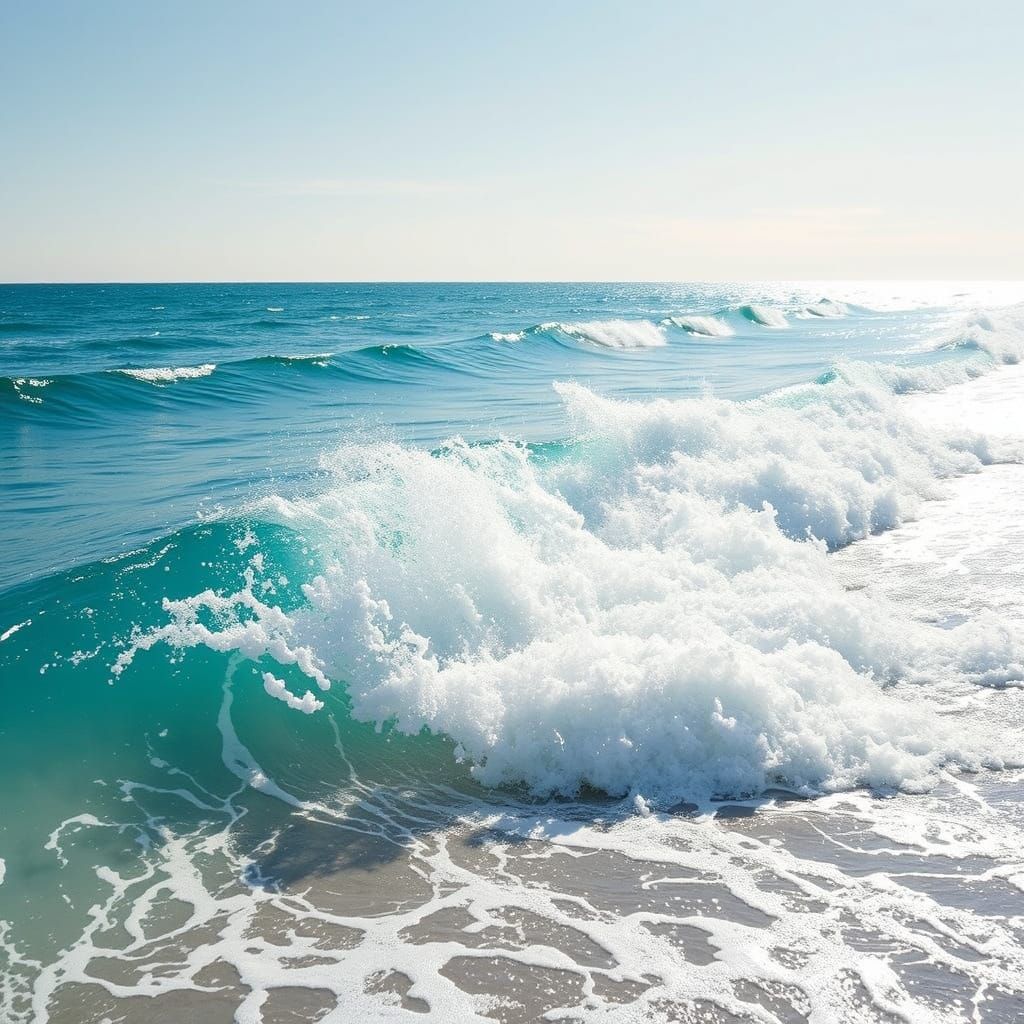 Surreal Oceanic Masterpiece Depicts Turbulent Blue Waves