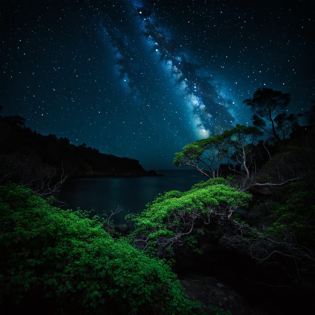 Surreal Forest Meets Abyss in a Haunting Landscape