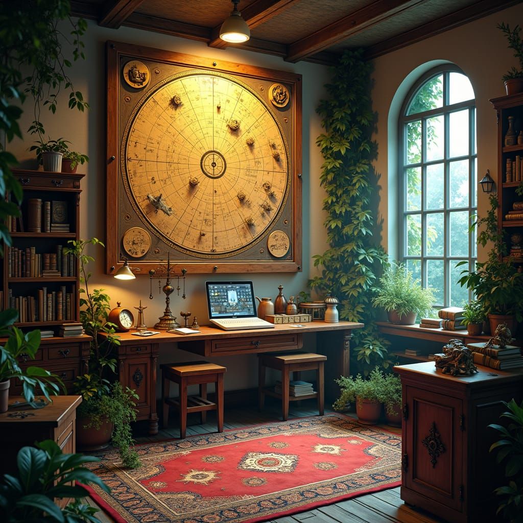 Fantasy Hobby Room Scene in Detailed Matte Painting