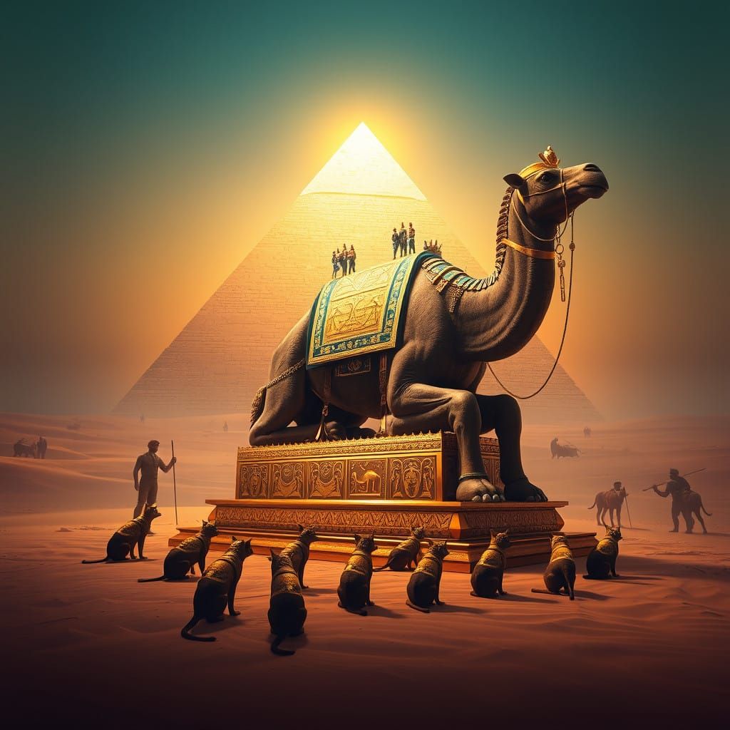 Regal Camel Rules Over Golden Desert Kingdom