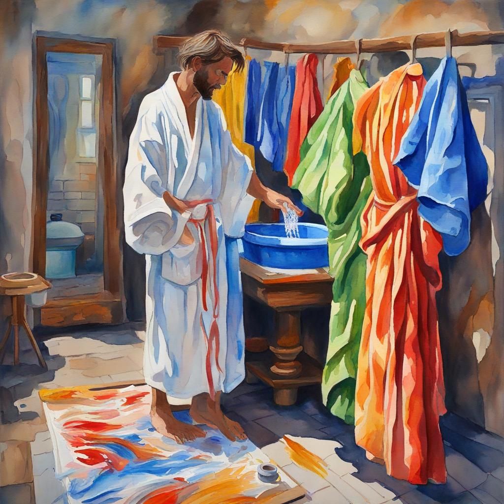 Blessed Washed Robes in Gouache Watercolor Style