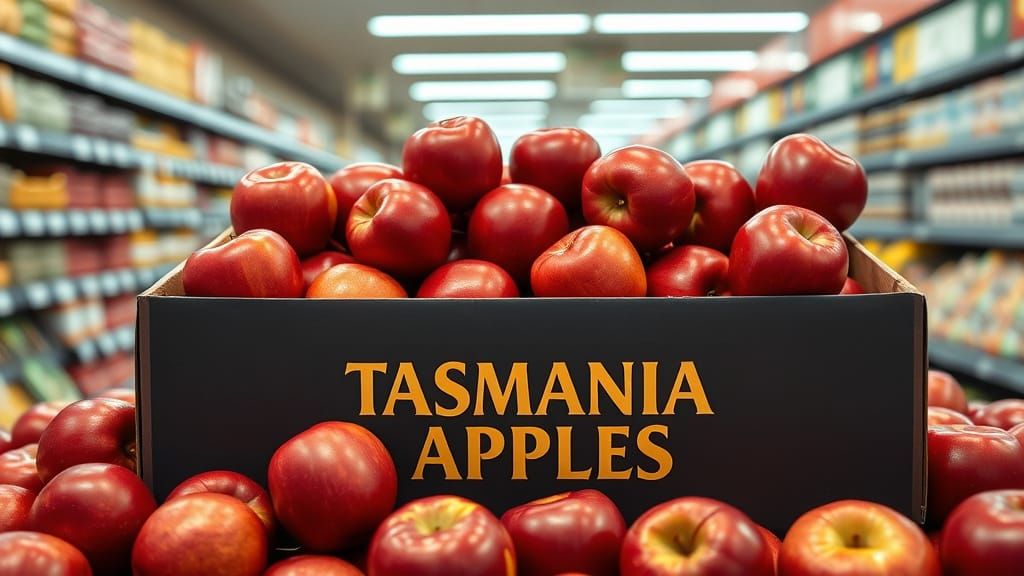 Tasmanian Apples in a Golden Box