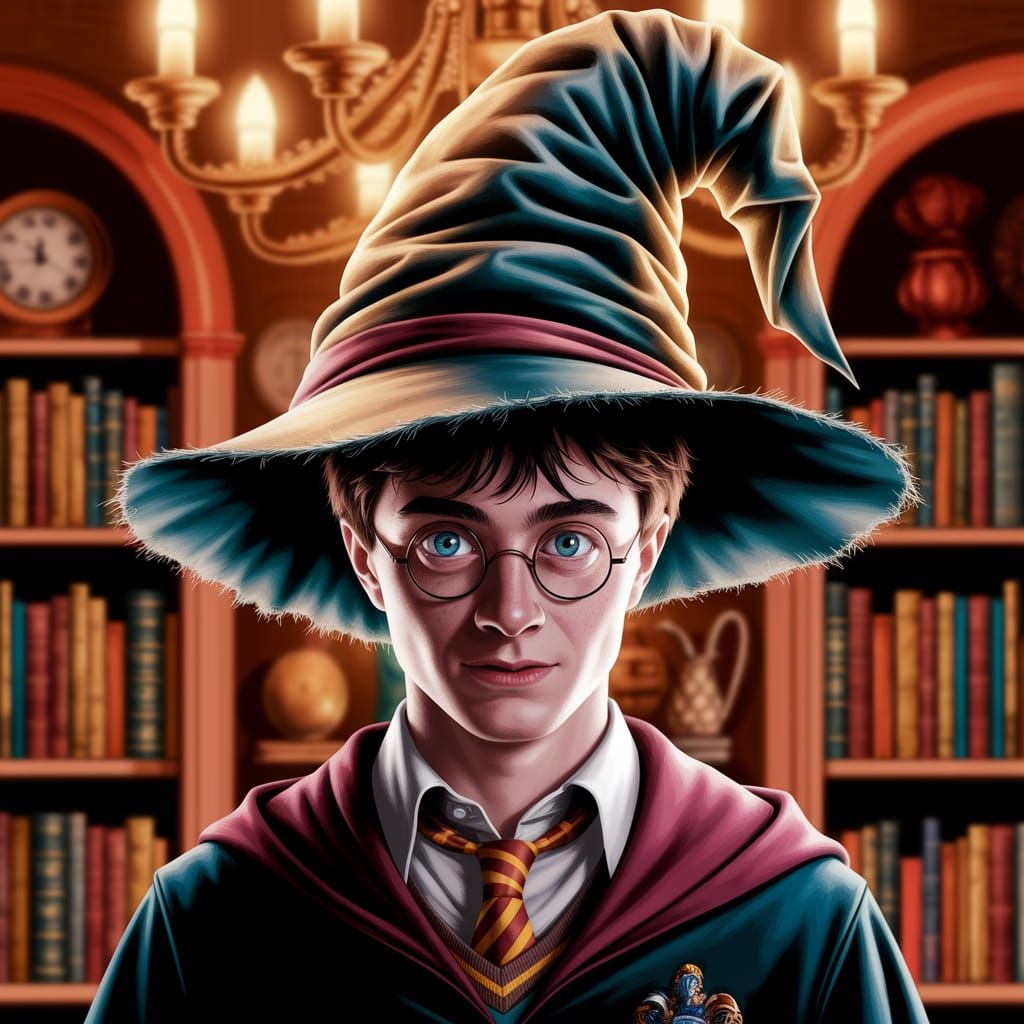 Harry Potter Under the Sorting Hat's Gentle Glow