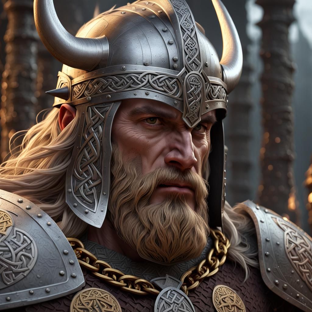 Mythical Viking King in Dark Fantasy Style