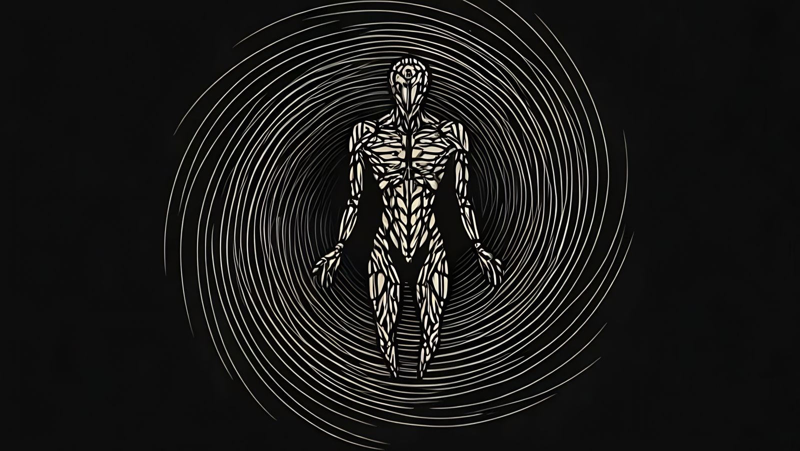 Vortex: Geometric Demon Line Art