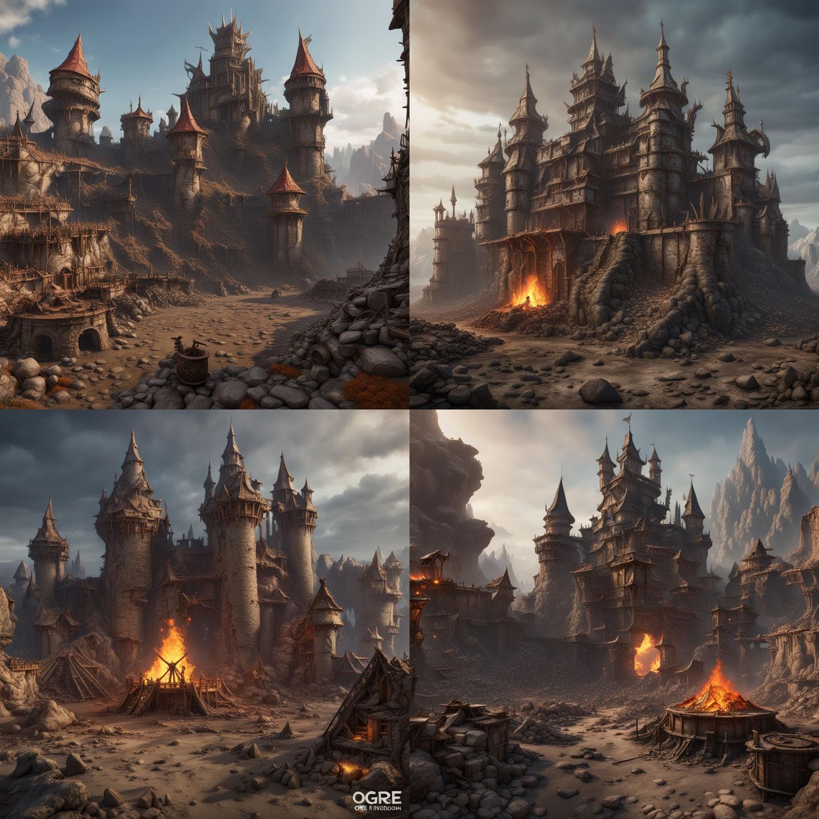 Ogre Kingdom Fortress in Detailed Matte Painting