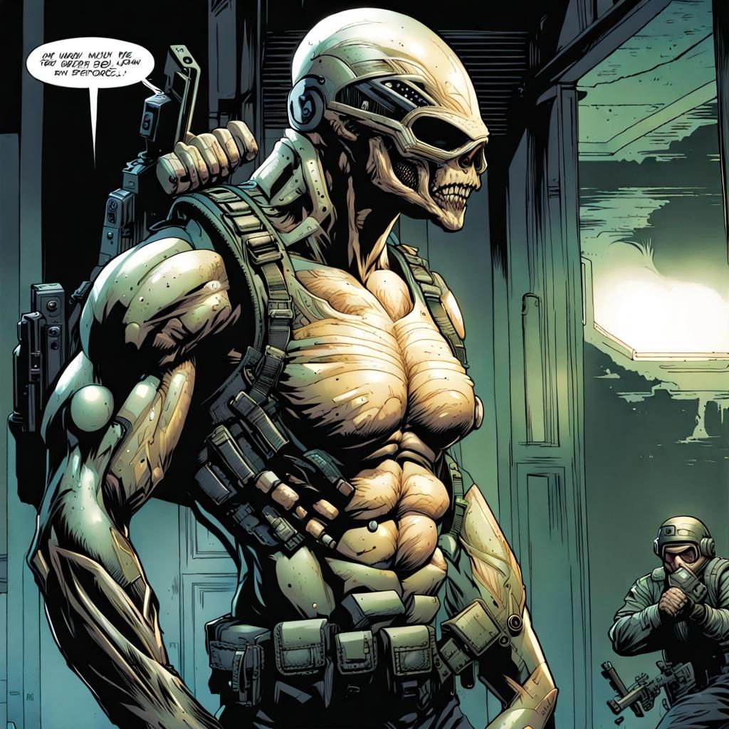 Grotesque Hybrid Special Forces in Comic Book Style