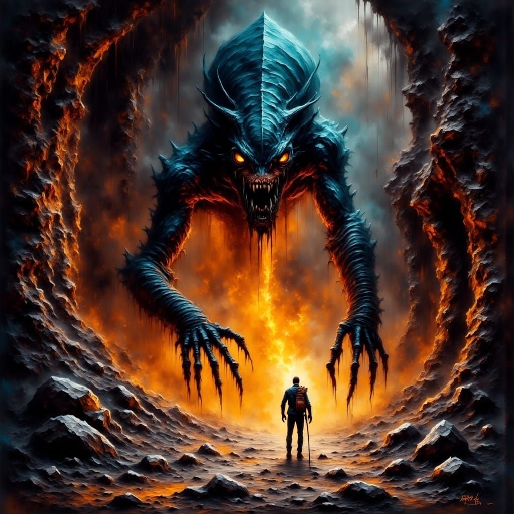 Ancient Planet Dungeon in Dark, Gothic Grunge Style