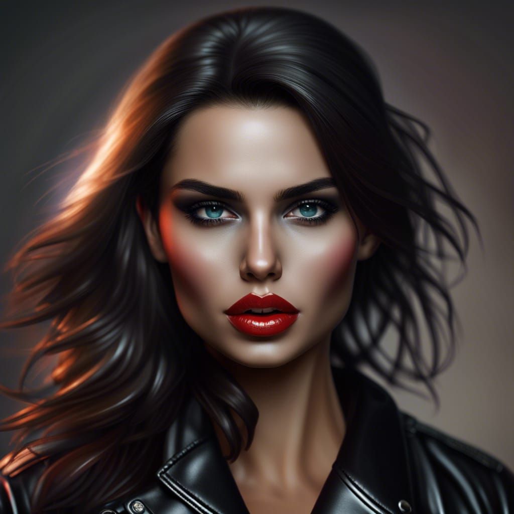 Femme Fatale with Glossy Lips in 8k Resolution
