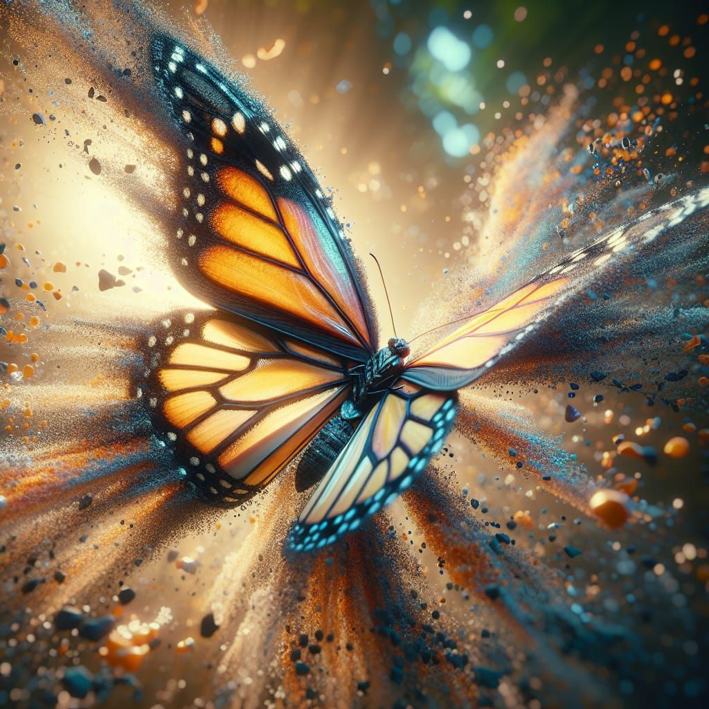 Hyperrealistic Monarch Butterfly in Digital Matte Painting
