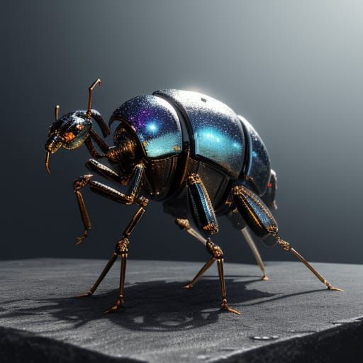 Hyperrealistic Chrome Ant Concept Art