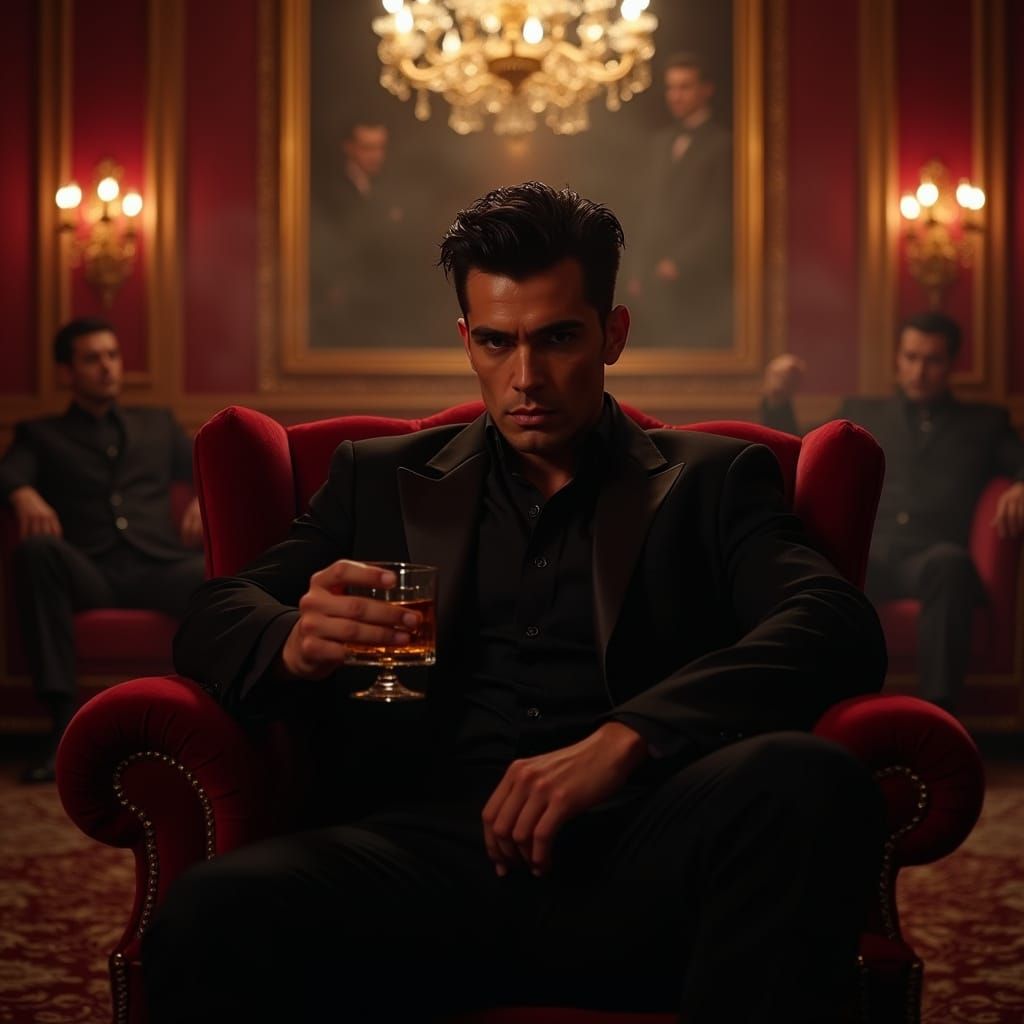 Mafia Prince in a Smoke-Filled Lair, Velvet Darkness and Gol...