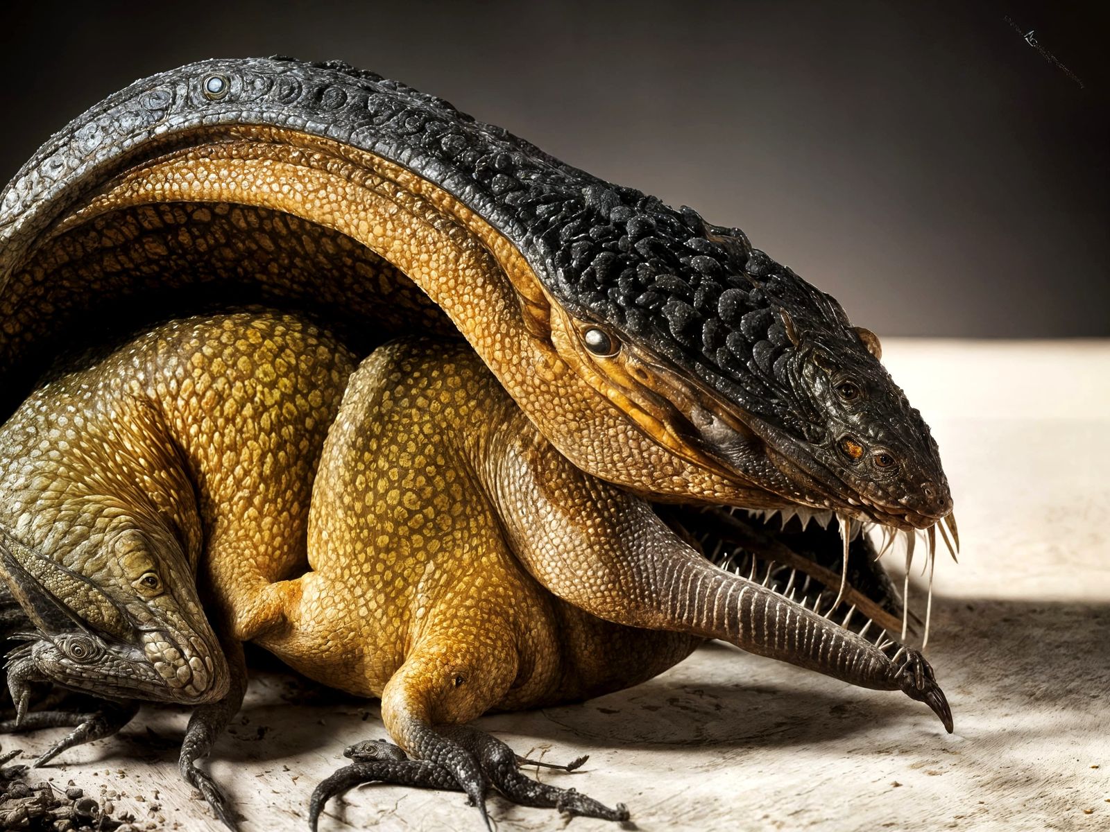 Surreal Restaurant Scene with Alien Food, Detailed Render