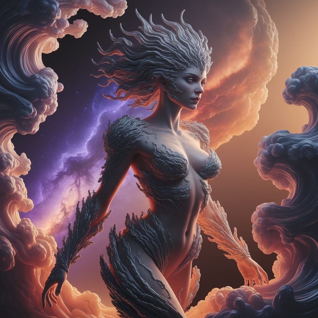 Aquarius Zodiac Sign in Air, Digital Painting Masterpiece