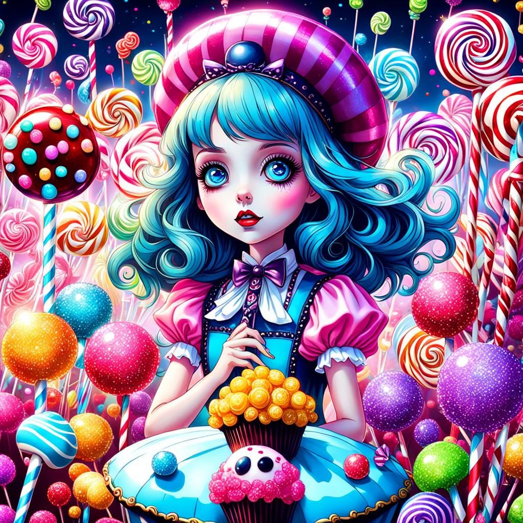 Creepy Cute Alice in Candyland, Tim Burton Style