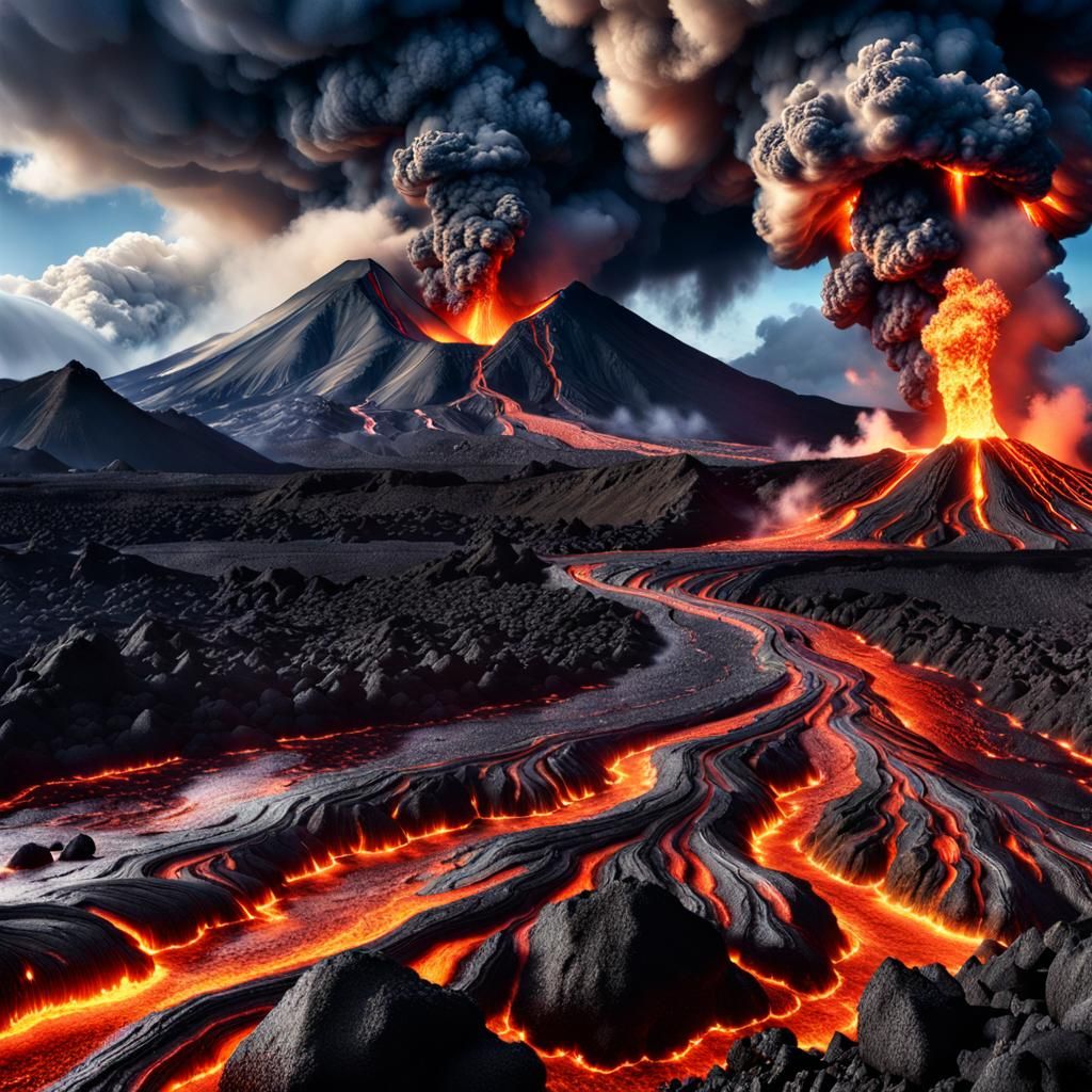 Hyperrealistic Volcano Eruption in 8K 3D