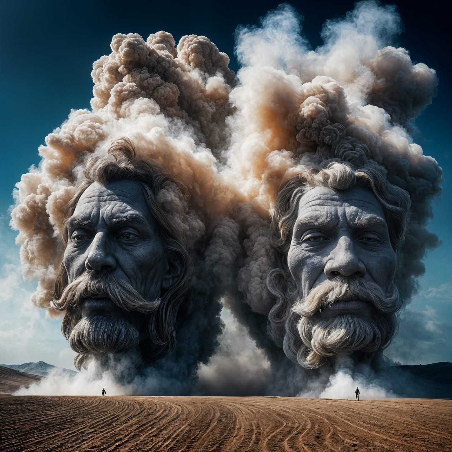 Surreal Smoke Giants Emerge from Ethereal Atmosphere
