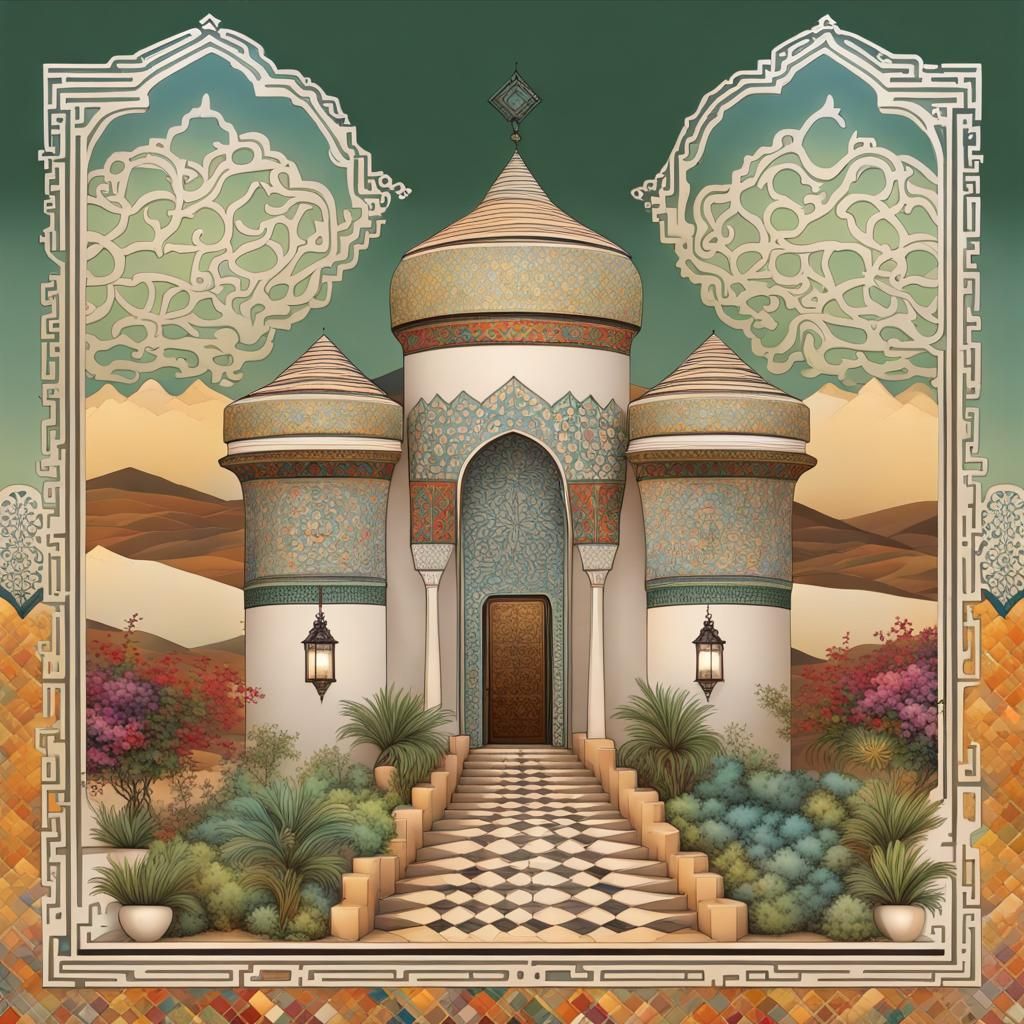 Moroccan Villa with Persian and Chinese Architecture