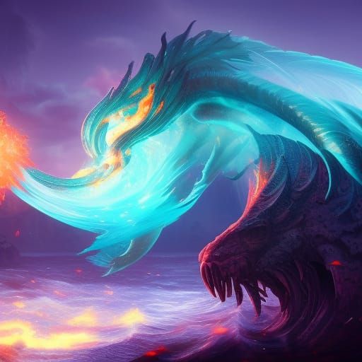 Mythical Ocean Creature in Fantasy Concept Art