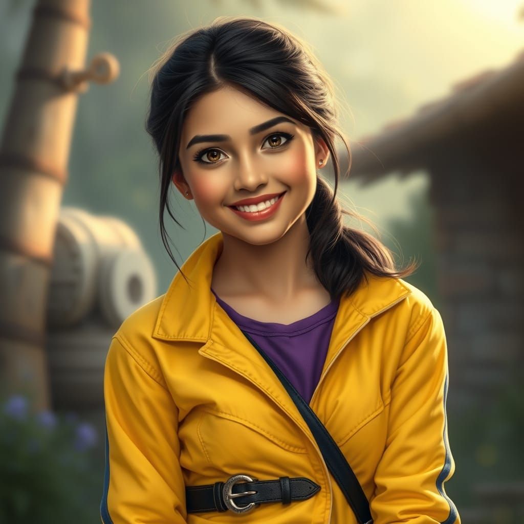 Ethereal Mexican Woman in Fantasy Landscape