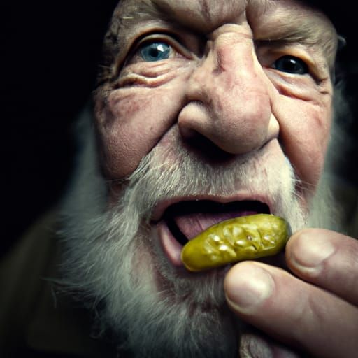 Grandpa Eating a Pickle Portrait