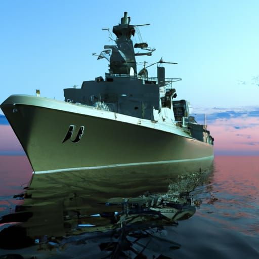 AI Generated Warship at Sea