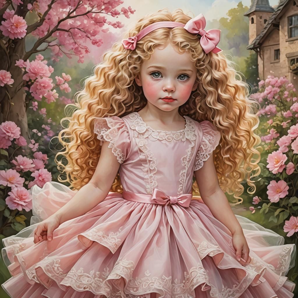 Girl in Pink Dress: Fantasy Concept Art
