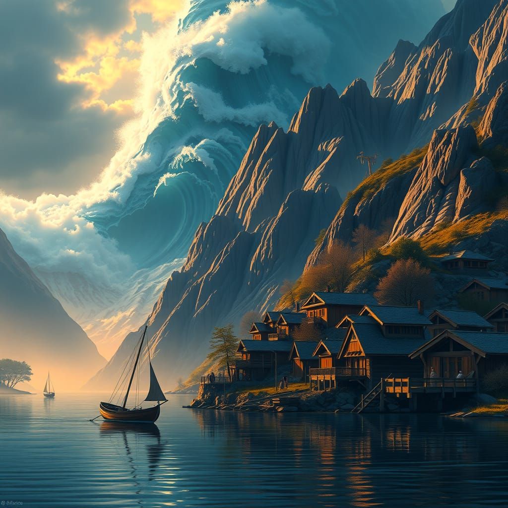 Ominous Tsunami Threatens Lakeside Village